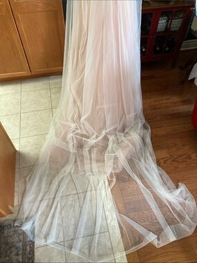 Sheer Ivory Cathedral Length Bridal Veil - 120” raw edge. Exceptionally soft